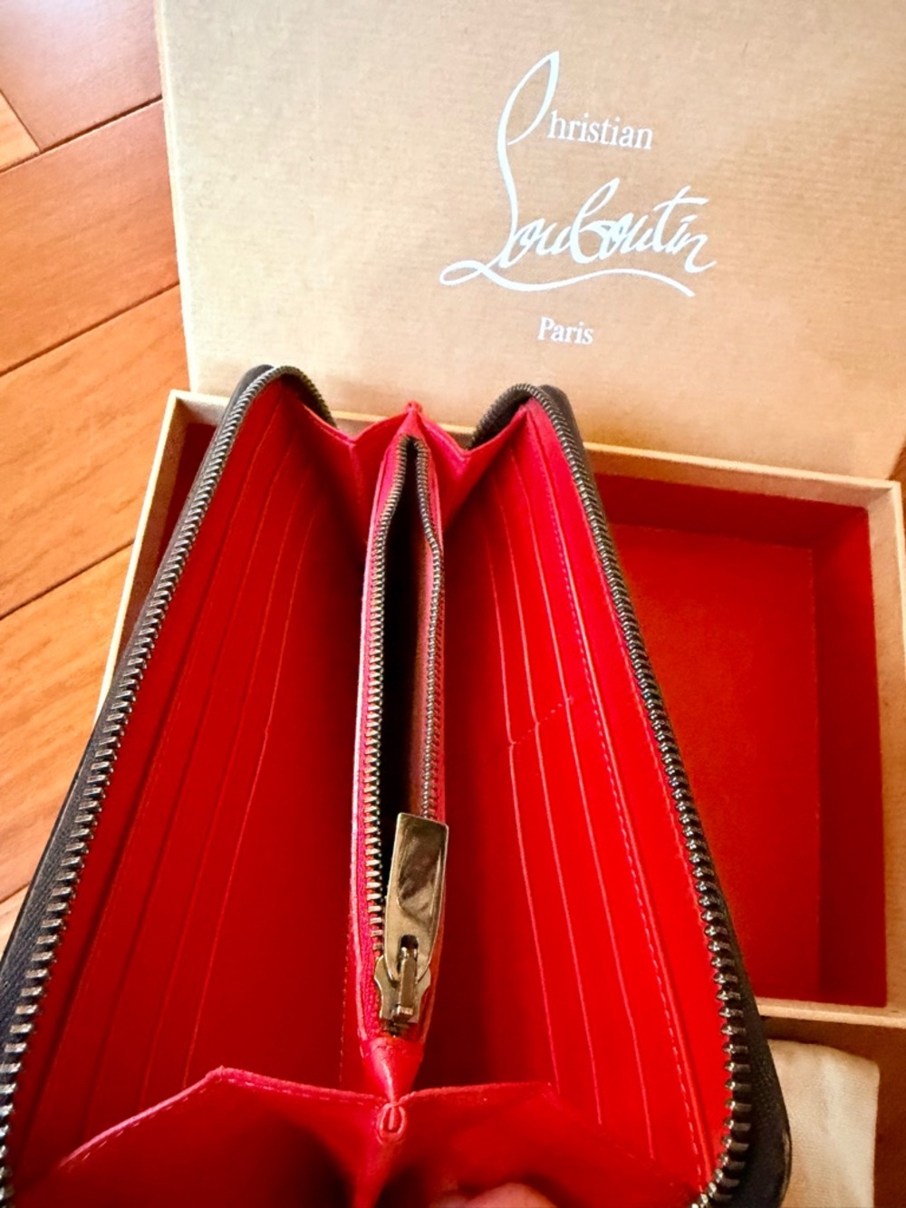 Louboutin Panettone Wallet,Black with Rainbow Spiked Studded Zip Around closure’ - Picture 13 of 16